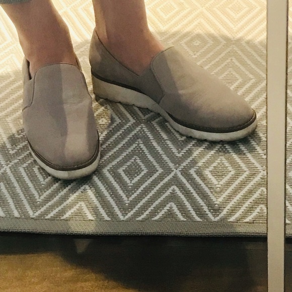 Franco Sarto light Grey Leather wedge Loafers - Picture 6 of 7